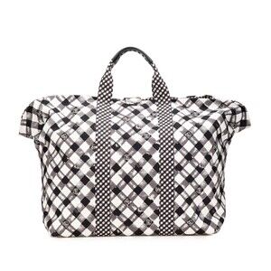Pre-Loved Chanel Printed Canvas Gingham Weekender Tote